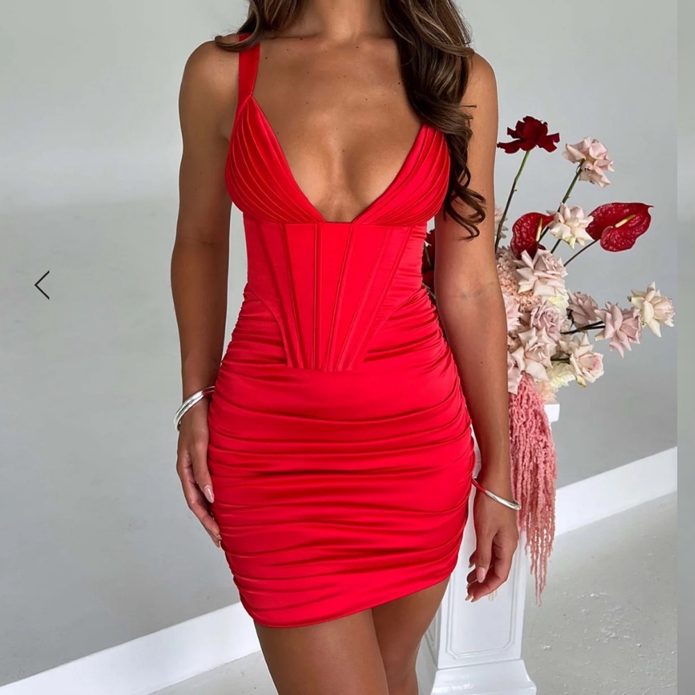 Red Izabella Babyboo corset mini dress